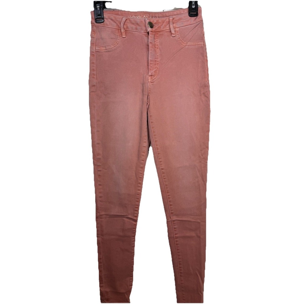 American Eagle Super High Rise Jegging Women's Size 2R Pink Stretch Skinny Jeans